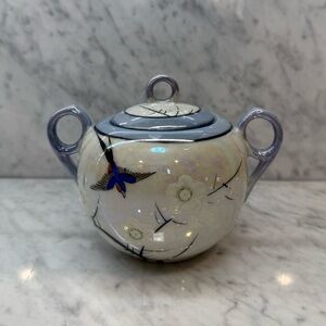 Japanese Vintage Lusterware Porcelain Sugar Bowl